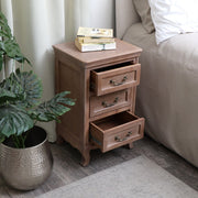 Solid Wood 3 Drawer Bedside Table Bedroom furniture, wooden bedroom furniture