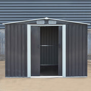 10x8FT Extra Large Garden Shed Metal Apex Roof Outdoor Storage With Door & Vent