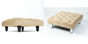 Large Square Footstool Coffee Table Upholstery Fabric Footstools Matching Button