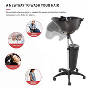 Portable Salon Mobile Hairdressing Washing Hair Basin Backwash Shampoo Bowl Sink
