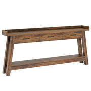 70.9-Inch Long Console Table with 3 Drawers & Open Storage Shelves for Entryway