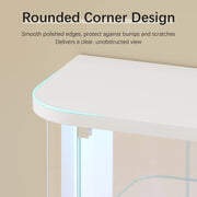 Small Rounded Display Case with Glass Doors & RGB Lights for Action Figures