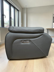 Fletcher Dark Grey Leather Power Reclining 2 Seater Sofa Power Headrest USB