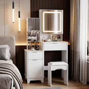 Dressing Table With Drawers Mirror Stool Set Makeup Desk Vanity Table Bedroom Pr