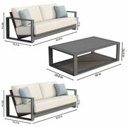Foremost Milan Deep Seating Garden Patio Set Aluminium Wicker Cream Cover 4PCS