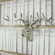 Silver Metal wall hanging mounted Stag deer Head animal display living room gift
