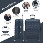 Hard Shell PC+ABS Cabin Suitcase 4 Wheel Travel Luggage Trolley Lightweight Case