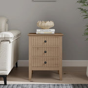 Large Chest of Drawers and Pair of Bedside Tables - Hales Pale Wood Range