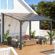3 x 3m Wall Mounted Pergola Outdoor Aluminium Gazebo Patio Lean to Awning Deck