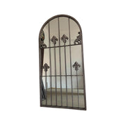 Framed Arched Mirror Wall Mounted Cast Iron Large Mirror Indoor Outdoor Garden
