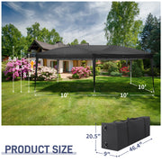 6m x 3m Garden Heavy Duty Pop Up Gazebo Marquee Party Tent Wedding Canopy Black