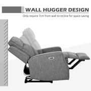 Electric Armchair, Fabric Recliner Chair with USB Port, Charcoal Grey