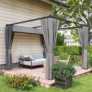 3 x 3(m) Pergola with Retractable Roof and Curtains, Light Grey