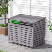 Double Wooden Wheelie Bin Store Outdoor Garden Storage Dustbin Shed