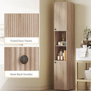 Bathroom Cabinet Cupboard Tall Free Standing Tallboy Storage Furniture OAK