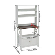 Tall Kitchen Larder Pantry Cupboard Freestanding Cabinet w/ Shelves 80*40*163cm