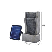 Solar Powered Garden Water Feature Outdoor Water Fountain Cascade with LED Light