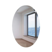 50x70cm Self Adhesive Wall Mounted Bathroom Mirror Plain Frameless Oval Mirrors