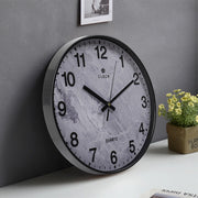 30cm Grey Marble Wall Clock Silent Living Room Bedroom Office Home Decor UK