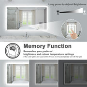 Illuminated Bathroom Mirror With LED light Bluetooth Shaver Socket Demister