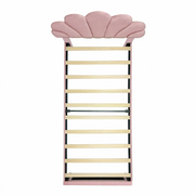 3FT Single Velvet Bed Frame with Adjustable Petal Headboard Easy Assembly Pink