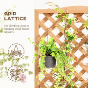 Outdoor Tall Wooden Garden Planter with Trellis Climbing Frame Raised Bed Decor