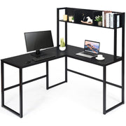 L-Shaped Corner Computer Desk Large PC Table Workstation with Storage Bookcase