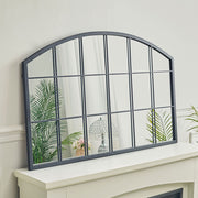 Large Arched Window Garden Décor Mirror Wall Mounted Metal Indoor Outdoor Decor