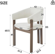 2 Cream Dining Chairs !SALE! Linen Upholstered Armchairs Walnut Effect Legs
