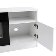 178cm White TV Stand Unit Cabinet with Electric Fireplace & 12 Colour LED Light