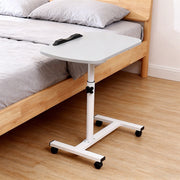 Adjustable Overbed Table Bedside Laptop Tray Table on Wheels Hospital Home Grey