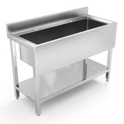 Commercial Sink Kitchen Stainless Steel Single Bowl Catering Hand Wash & Shelf