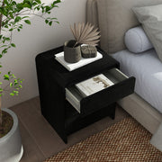 Black 3 Drawer Bedside Table - Meridian Black Range