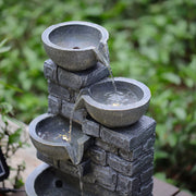 Solar Powered Garden Water Feature Outdoor Water Fountain Cascade with LED Light