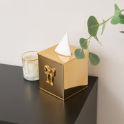 Metallic Gold Metal Bow Tissue Box