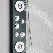 LED Shower Panel Column Tower System Stainless Steel Body Jet Twin Head Rain Set