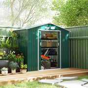 7 x 4ft Garden Shed Storage with Foundation Kit and Vents, Green