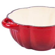 Pumpkin Shaped Enameled Cast Iron Casserole Pot with Lid Halloween Dutch Oven