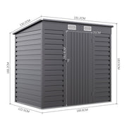 6x4ft Outdoor Storage Garden Sheds Sloped Roof Tool Utility House W/ Door & Vent