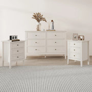 Large 6 Drawer Chest of Drawers and Pair of 3 Drawer Bedside Tables - Rowley P