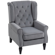 Accent Armchair Home Furniture Retro Tufted Club Fabric Light Grey