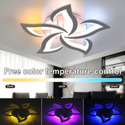 Modern Chandelier LED Lamp White Frame Ceiling Light Lamp With RGB Backlight