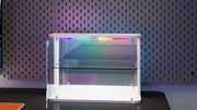 Small Rounded Display Case with Glass Doors & RGB Lights for Action Figures