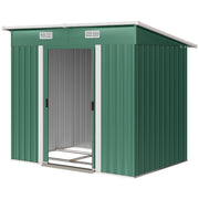 7 x 4ft Outdoor Garden Storage Shed for Garden Green Refurbished