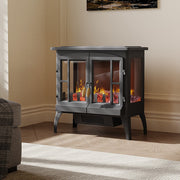 2000W Electric Fireplace Realistic Log Burning Flame Effect Stove Fire Heater UK