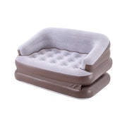 Inflatable Couch Sofa Bed, Flocked Air Mattress Bed with Armrest, Double Size