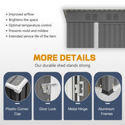 5x3 FT Metal Garden Shed, Ventilated Tool Storage, Weatherproof Lockable Unit UK