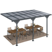 Outdoor Patio Gazebo Pergola, Aluminum Post, 4.35 x 3 m PC Roof