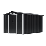 8 x 10ft Garden Shed Metal Apex Roof Outdoor Storage Tool Sheds Lockable Doors