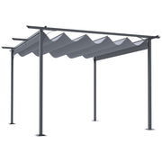3.5x3.5M Pergola Gazebo Backyard Porch Awning Retractable Canopy Refurbished